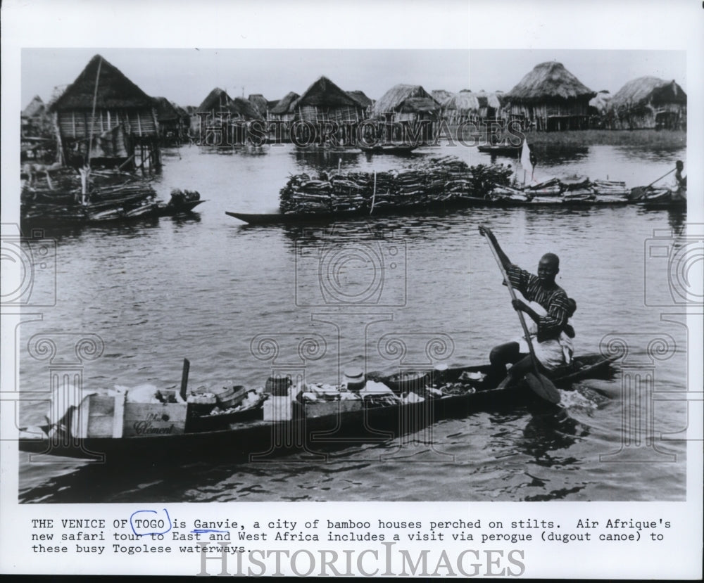 1986, The Venice of Togo is Ganvie,a city of bamboo huoses - Historic Images