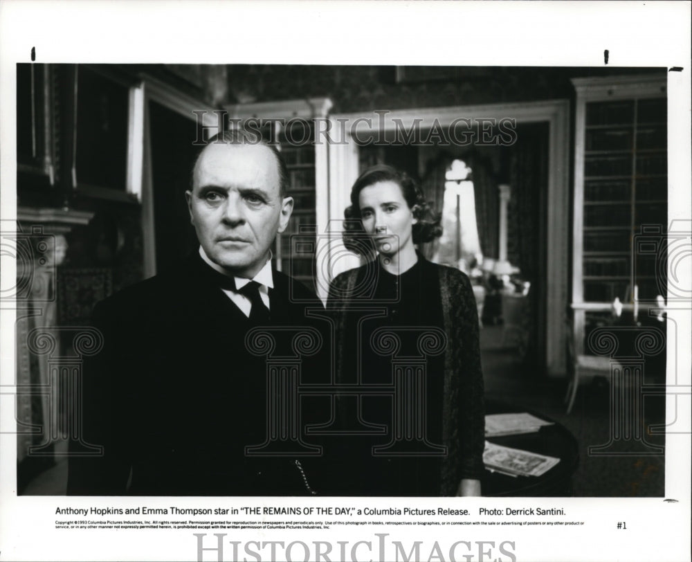 1993 Press Photo Anthony Hopkins and Emma Thompson in The Remains of the Day. - Historic Images