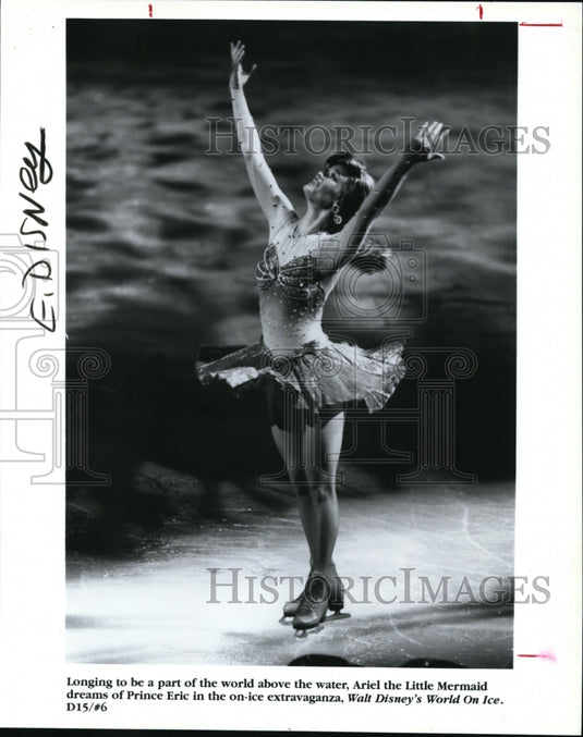 1996 Press Photo Ariel in Walt Disney's World On Ice - the Little Mermaid. - Historic Images