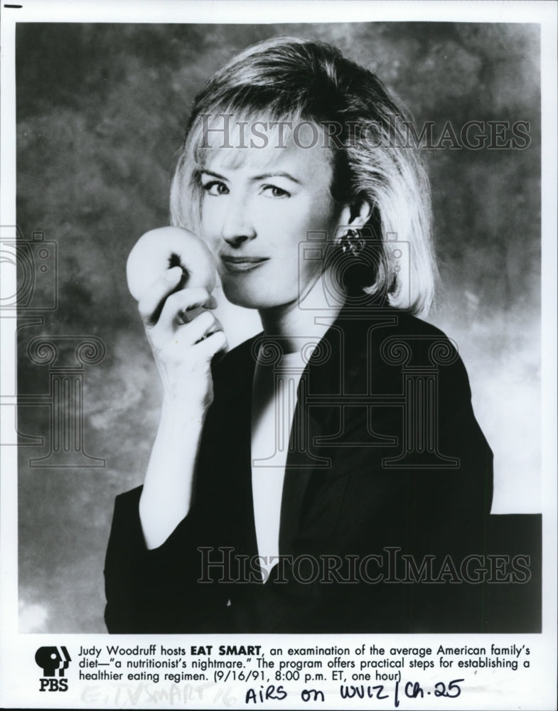 1991, Judy Woodruff hosts Eat Smart. - cvp84923 - Historic Images