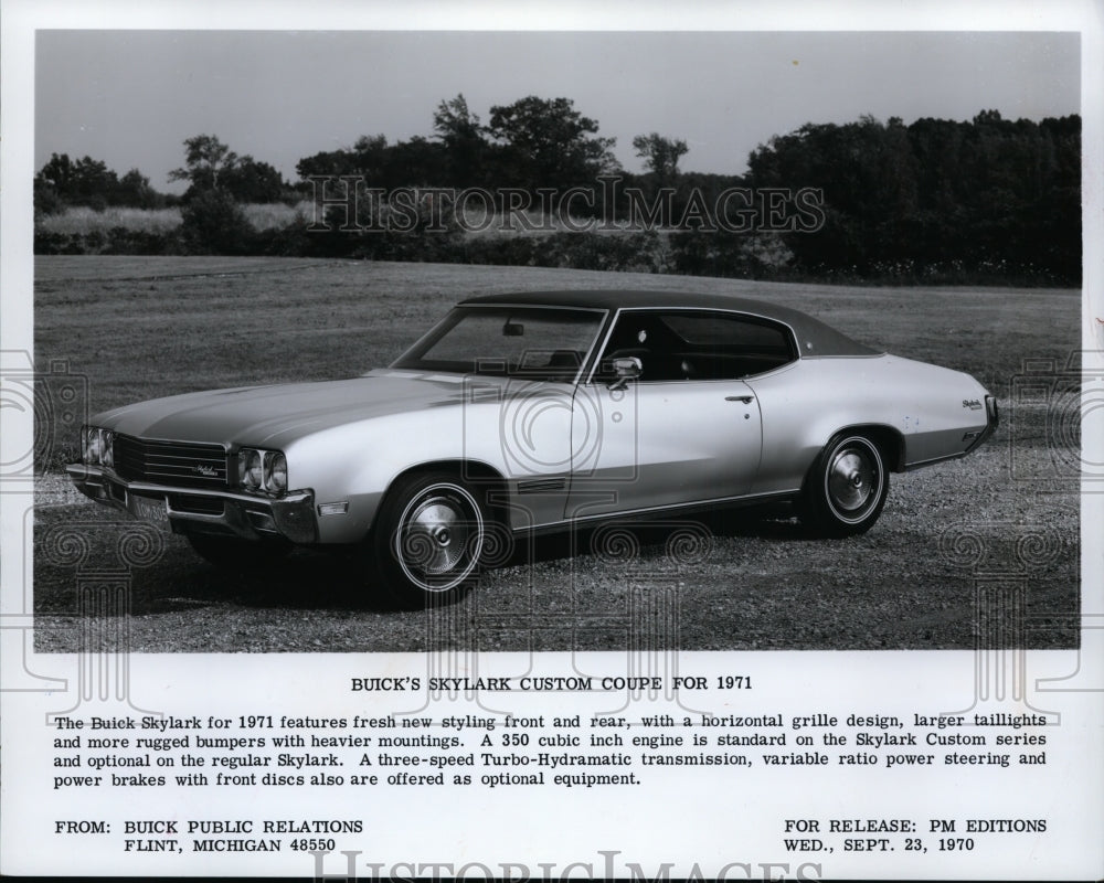 1970 Press Photo The 1971 Buick Skylark Custom Coupe - cvp85217-Historic Images