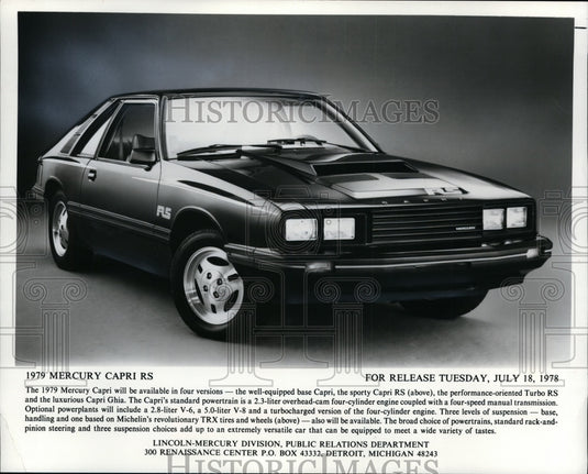 1978 Press Photo The 1979 Mercury Capri RS - cvp85495-Historic Images