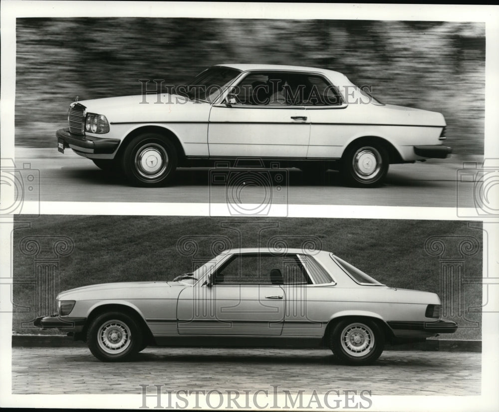 1981 Press Photo Sporty coupes of Mercedes Benz intermediate 280CE and 450SLC- Historic Images