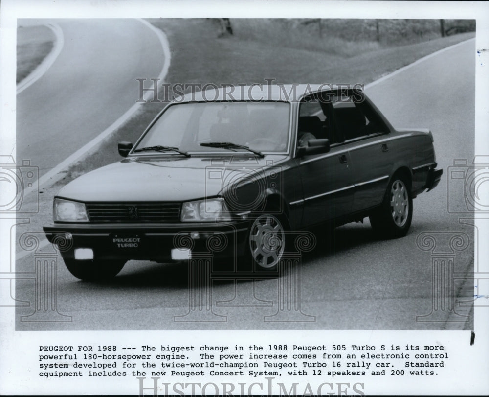 1988 Press Photo The 1988 Peugeot 505 Turbo S Sedan - cvp85583 - Historic Images