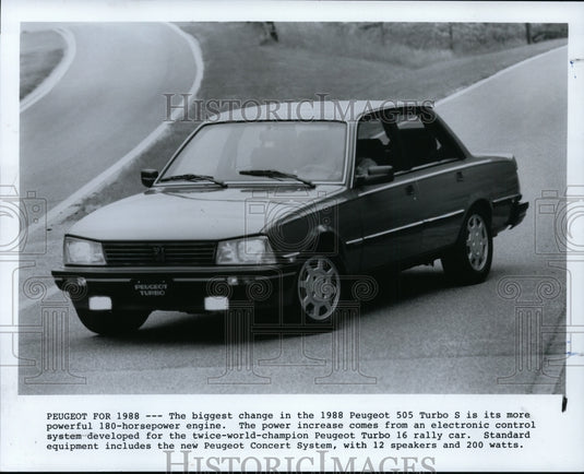 1988 Press Photo The 1988 Peugeot 505 Turbo S Sedan - cvp85583 - Historic Images