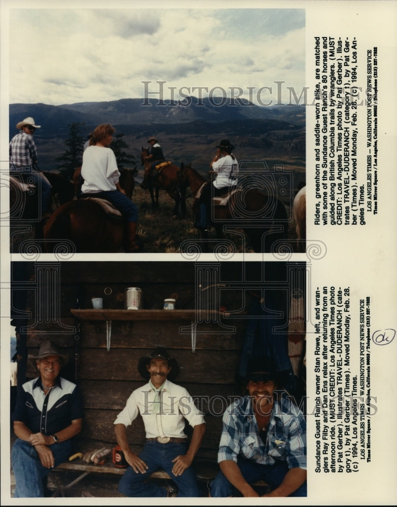 1994 Ranch owner Stan Rowe with the other wranglers - Historic Images