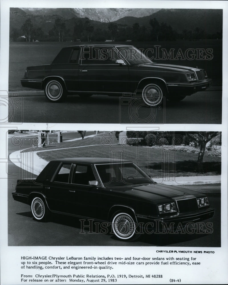 1983 Press Photo The 1983 Chrysler LeBaron 2-Door and 4-Door Sedans - cvp85911 - Historic Images