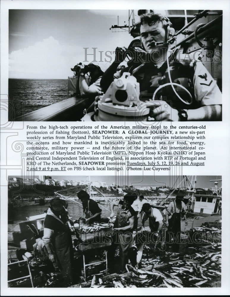 Press Photo American military and fishermen on Seapower: A Global Journey. - Historic Images