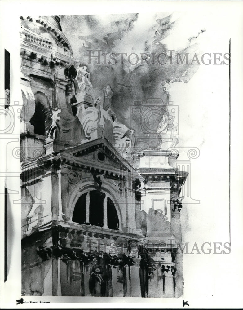 Press Photo John Singer Sargent&#39;s, The Salute, Venice, at Yale Art Gallery. - Historic Images