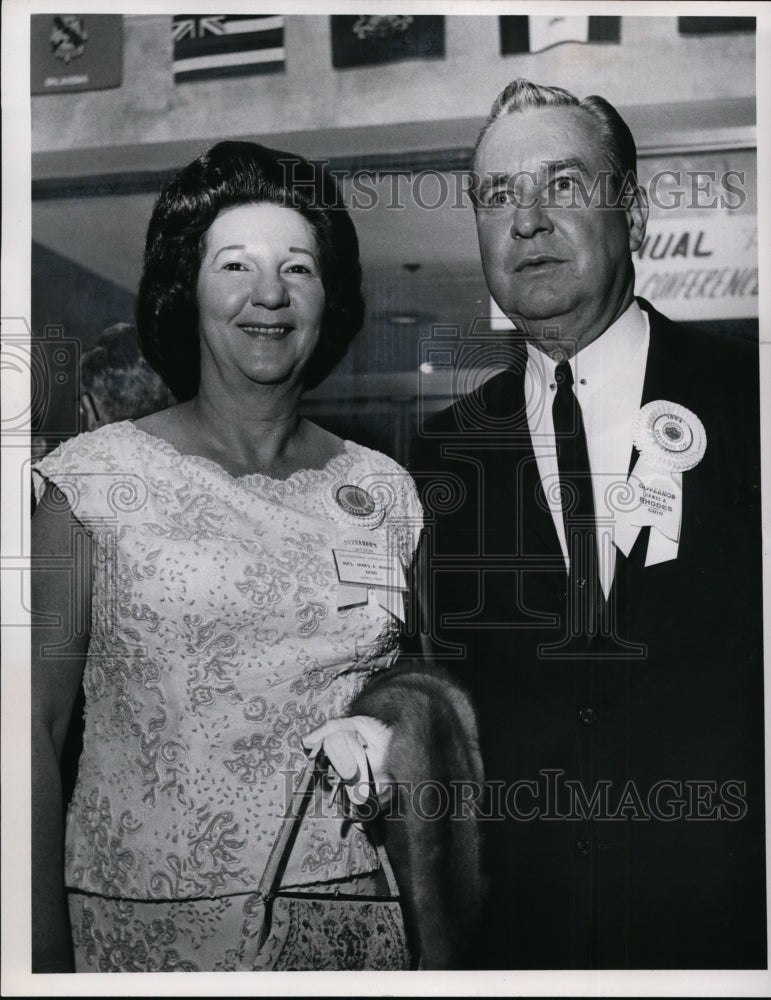 1964, Gov. and Mrs. James A. Rhodes at Governors' Dinner in Cleveland - Historic Images