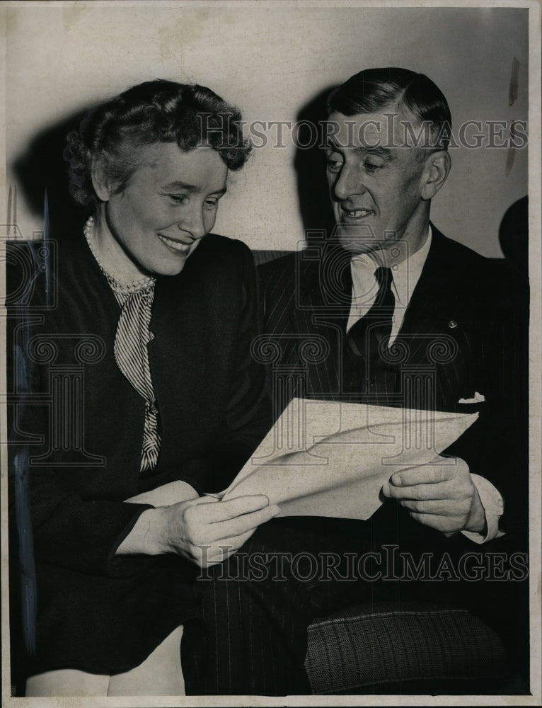 1946 Press Photo Senator and Mrs. Leverett Saltonstall of Massachusetts. - Historic Images