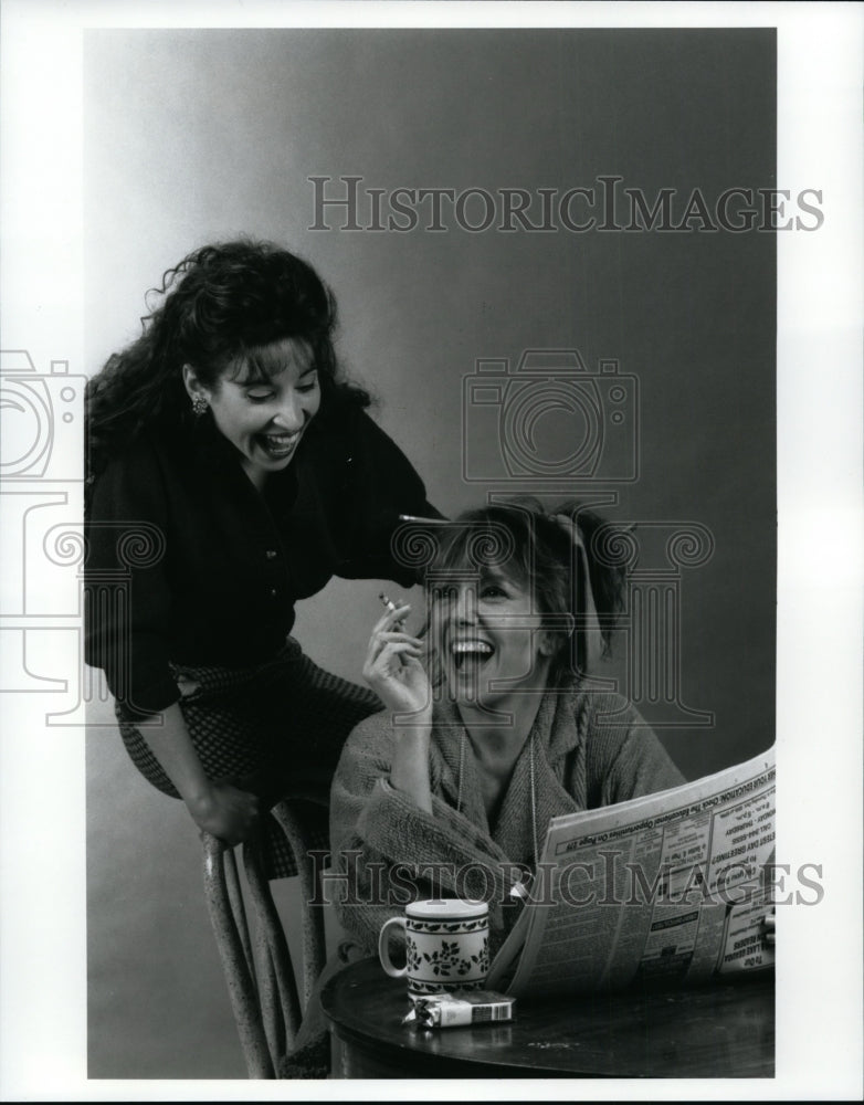 1990 Press Photo TV and screen star Marlo Thomas and Jill Susan Margolis-Historic Images