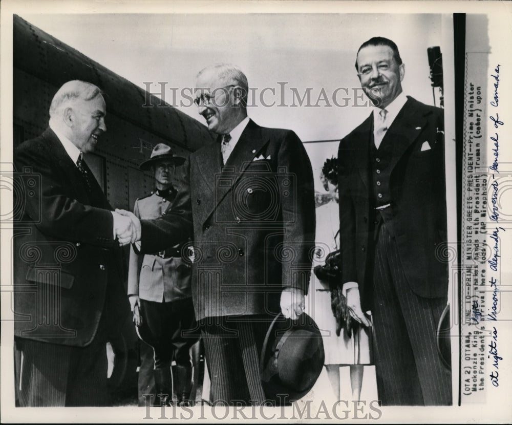 1947 Press Photo President Harry Truman and Viscount Alexander - cvp86552 - Historic Images