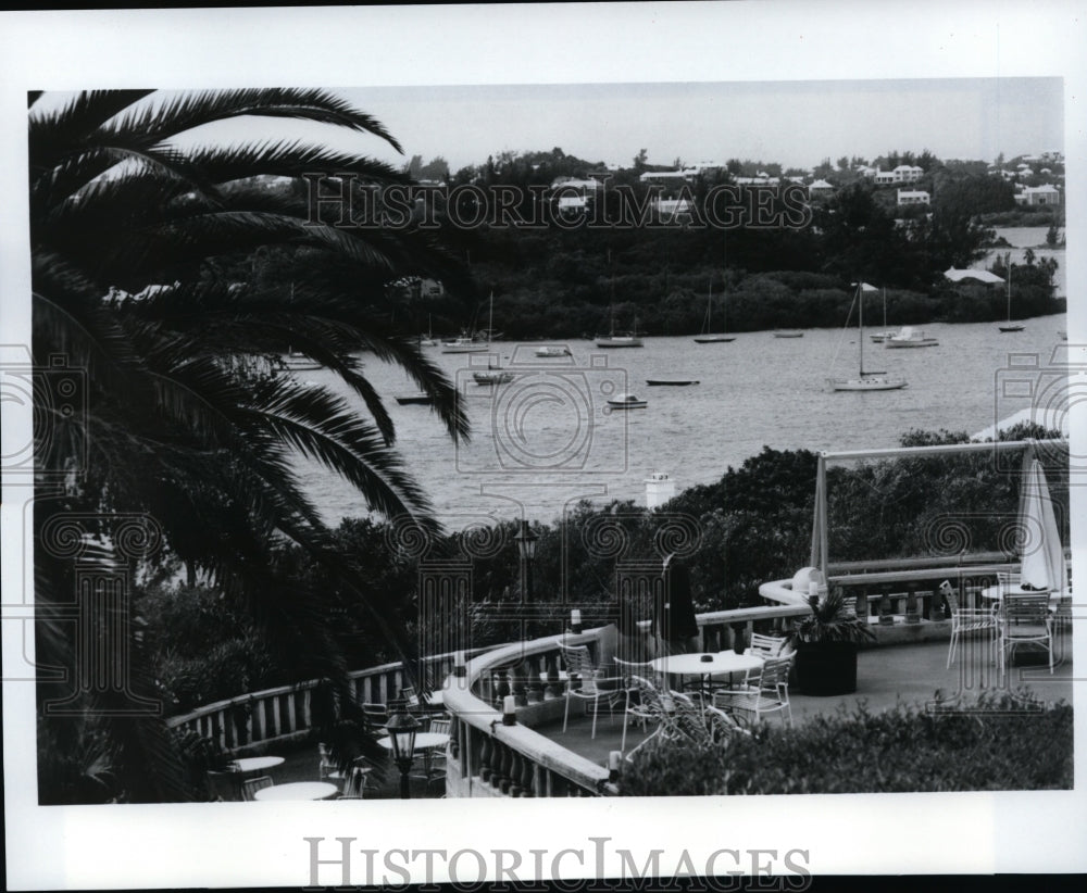 1984, The view from the terrace of the Belmont Hotel in Bermuda. - Historic Images