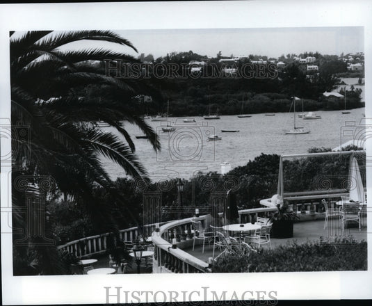 1984, The view from the terrace of the Belmont Hotel in Bermuda. - Historic Images