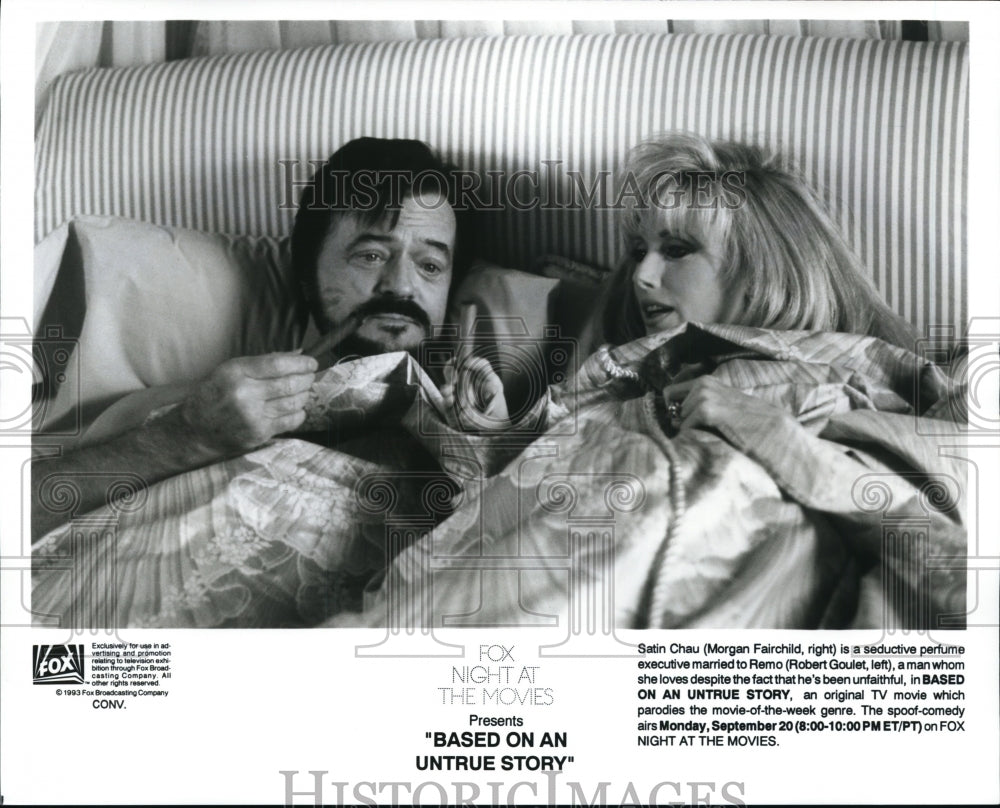 Press Photo Morgan Fiarchild and Robert Goulert- Based on An Untrue Story - Historic Images