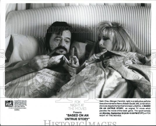 Press Photo Morgan Fiarchild and Robert Goulert- Based on An Untrue Story - Historic Images