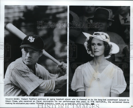 1985 Press Photo Robert Redford and Glenn Close in The Natural. - cvp86965- Historic Images
