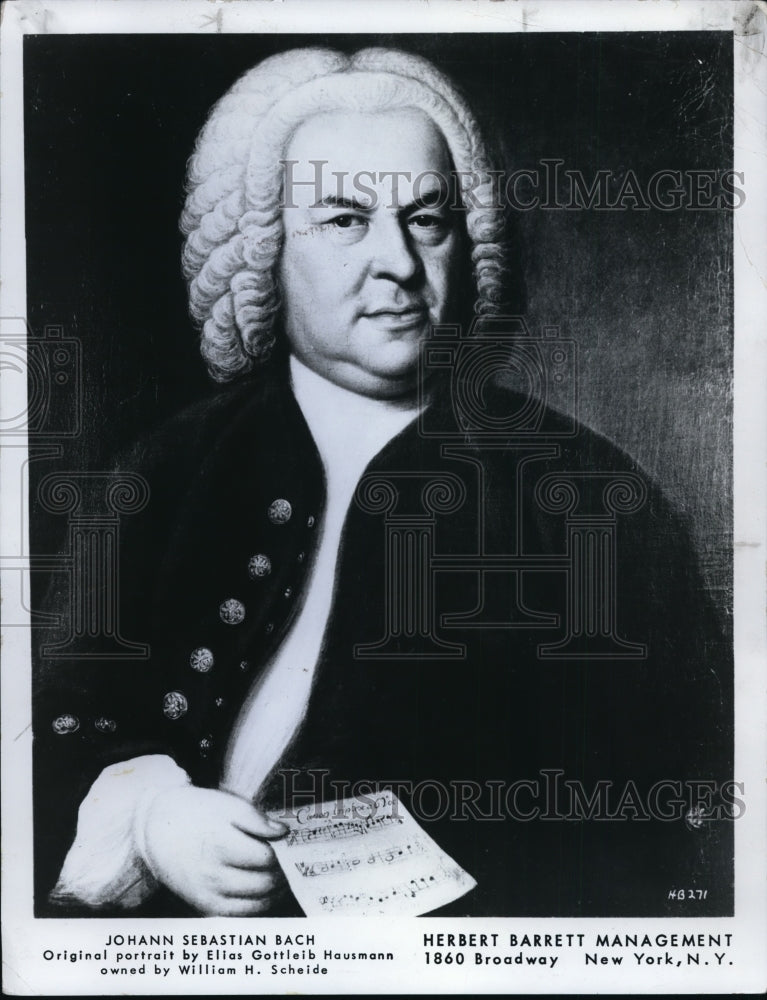 1983 Press Photo Johann Sebastian Bach portrait by Elias Gotleib Hausmann - Historic Images