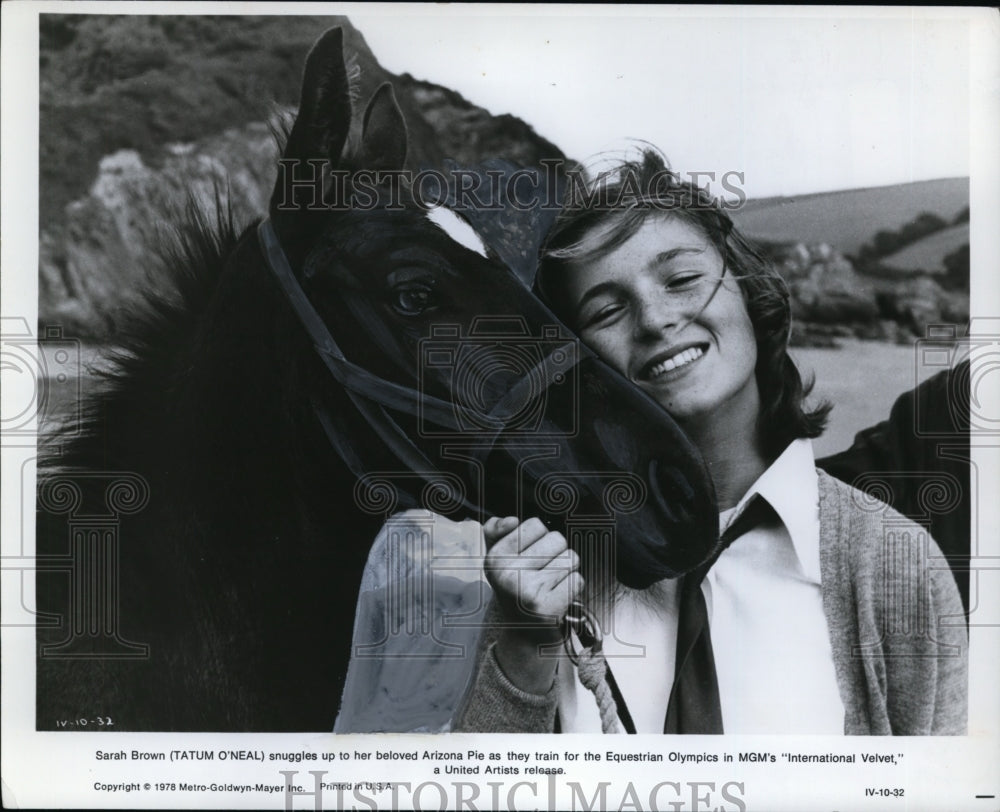 1978 Press Photo Tatum O'Neal in International Velvet movie scene - cvp88175 - Historic Images