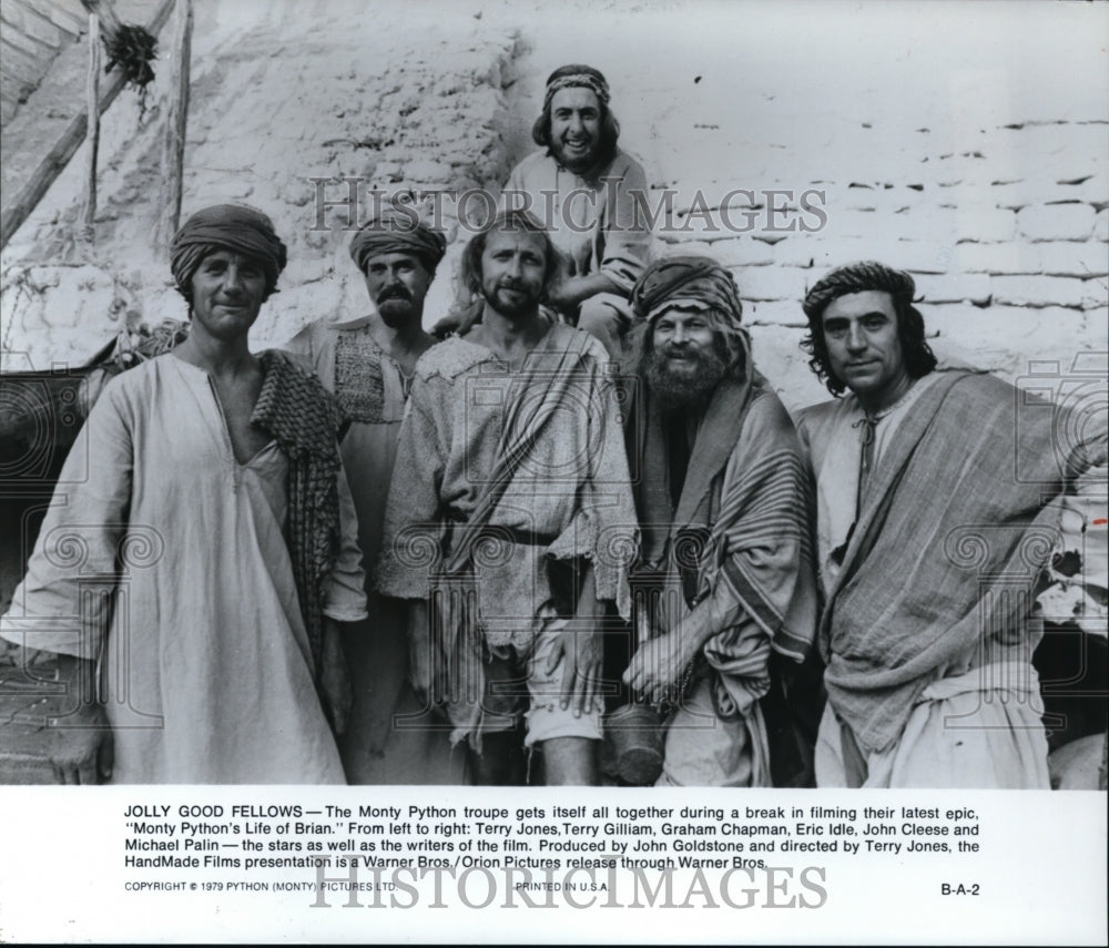1979 Press Photo Terry Jones, Terry Gilliam and Erice Idle in Life of Brian.- Historic Images
