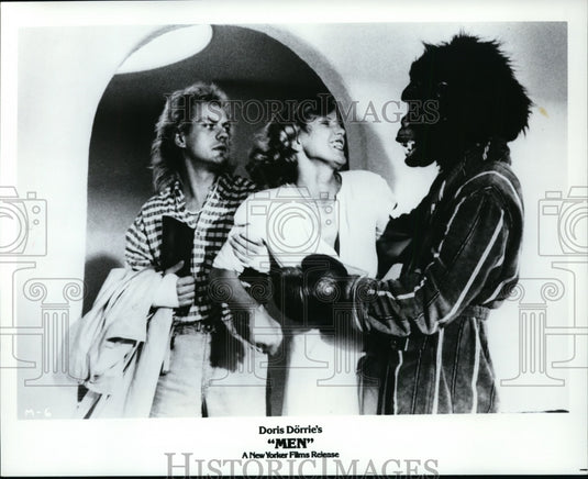 1985, Heiner Lauterbach, Uwe Ochsenknect and Ulrike Kriener in Men. - Historic Images