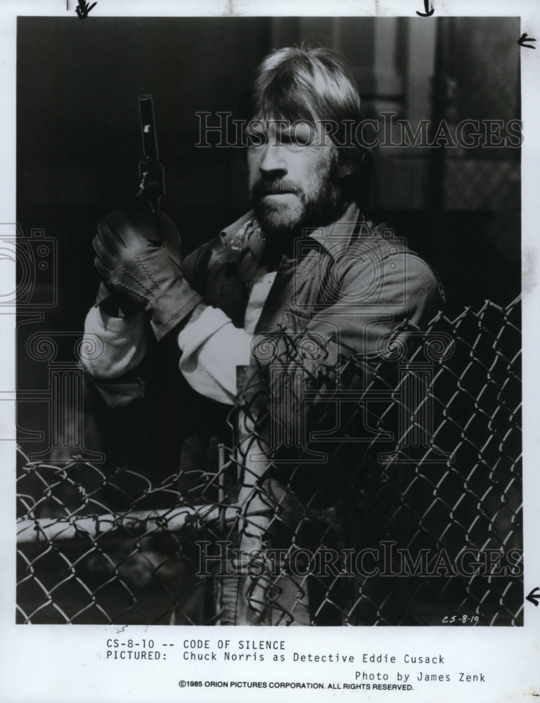1985, Chuck Norris as Detective Eddie Cusack-Code of Silence movie - Historic Images