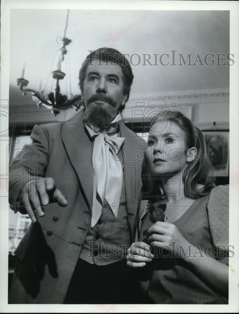 1967 Press Photo Sir Michael Redgrave,Juliet Mills in &quot;Mr Dickens of London&quot; - Historic Images