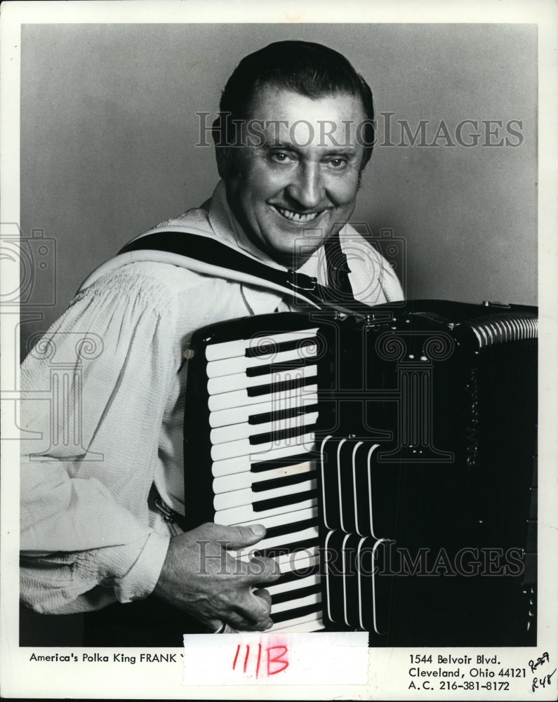 1975 Press Photo Frank Yankovic of Cleveland-America&#39;s Polka King - cvp89278 - Historic Images