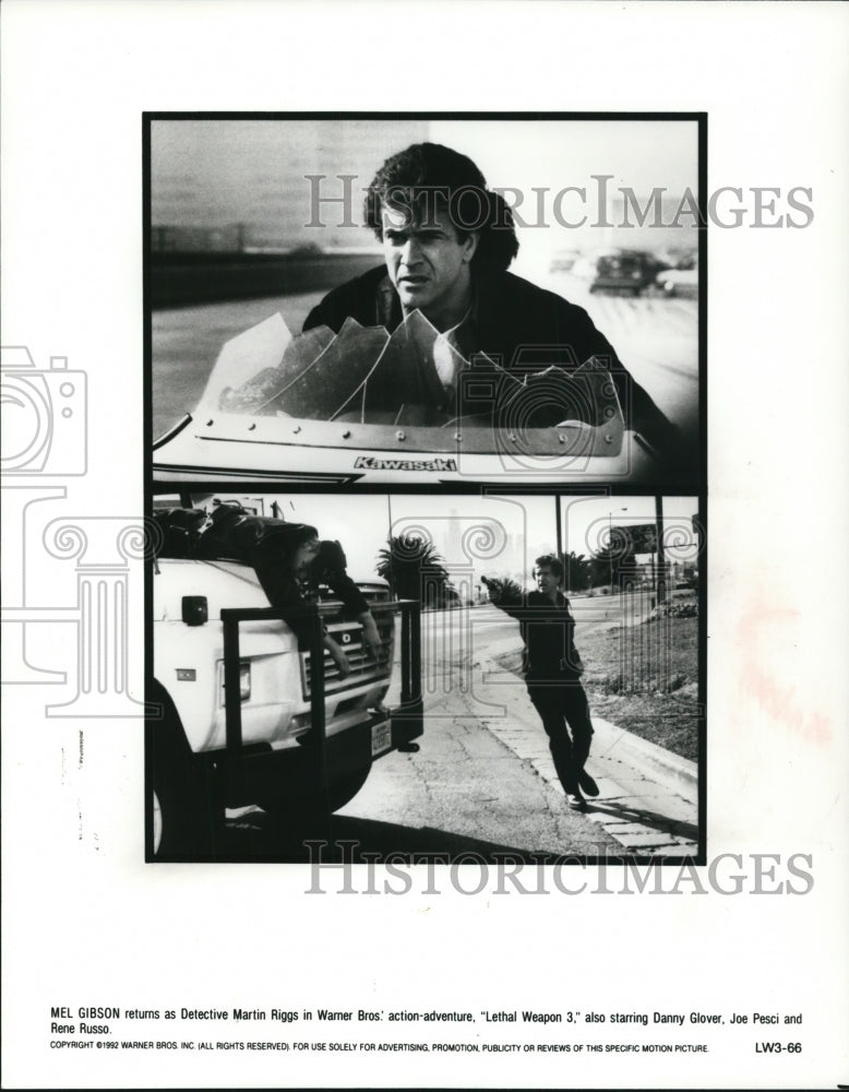 1992 Press Photo Mel Gibson in Lethal Weapon 3. - cvp89537 - Historic Images