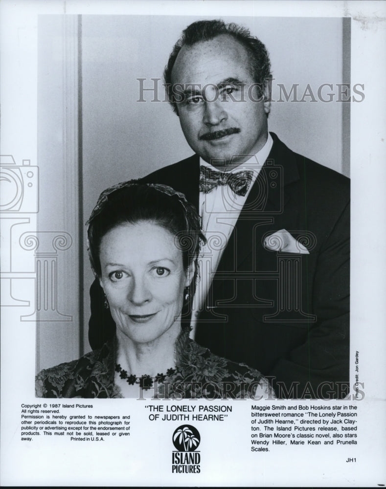 1987 Press Photo Maggie Smith &amp; Bob Hoskins in Lonely Passion of Judith Hearne. - Historic Images