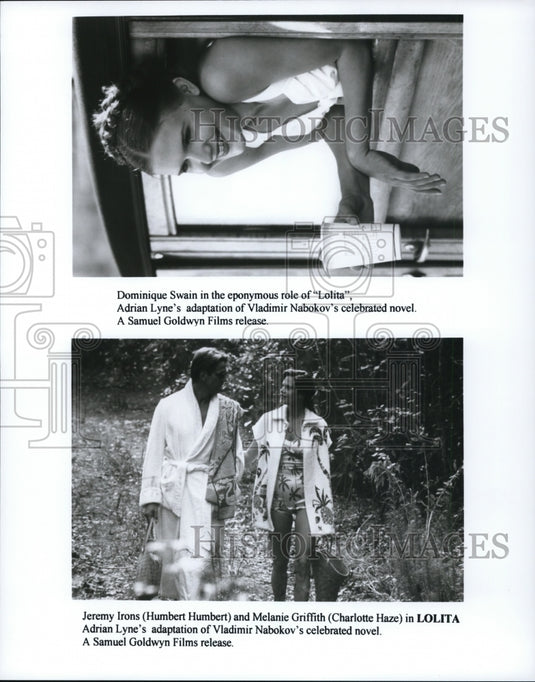 Press Photo Dominique Swain, Jeremy Irons, Melanie Griffith in Lolita - Historic Images