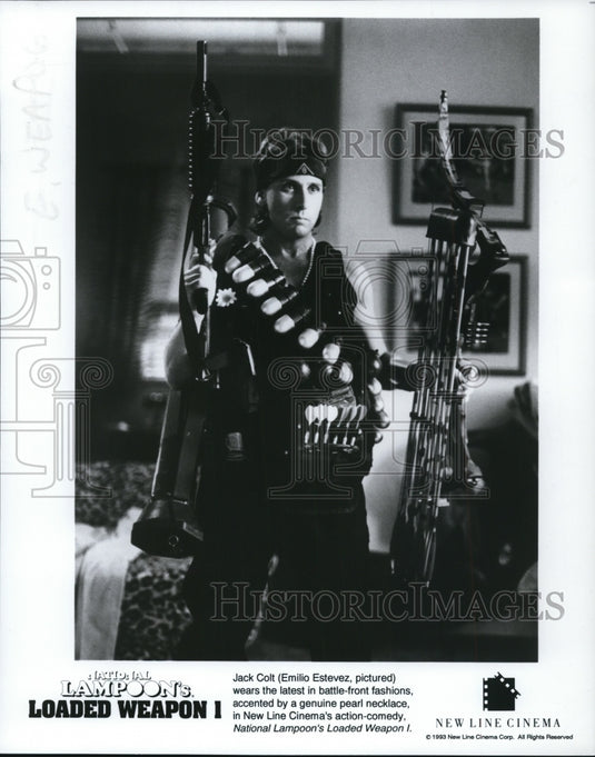 1993 Press Photo Emilio Estevez in National Lampoon's Loaded Weapon I. - Historic Images