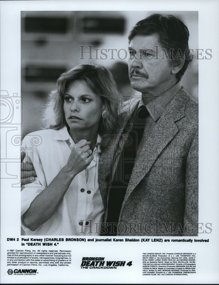 1988, Charles Bronson and Kay Lenz in &quot;Death Wish 4.&quot; - cvp89734 - Historic Images