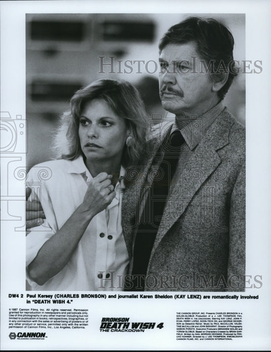 1988, Charles Bronson and Kay Lenz in "Death Wish 4." - cvp89734 - Historic Images