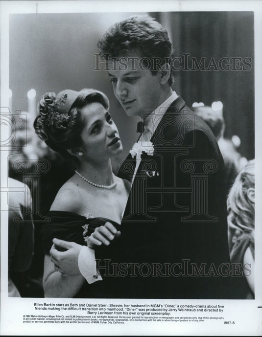 1982, Ellen Barkin and Daniel Stern in a comedy-drama "Diner" - Historic Images