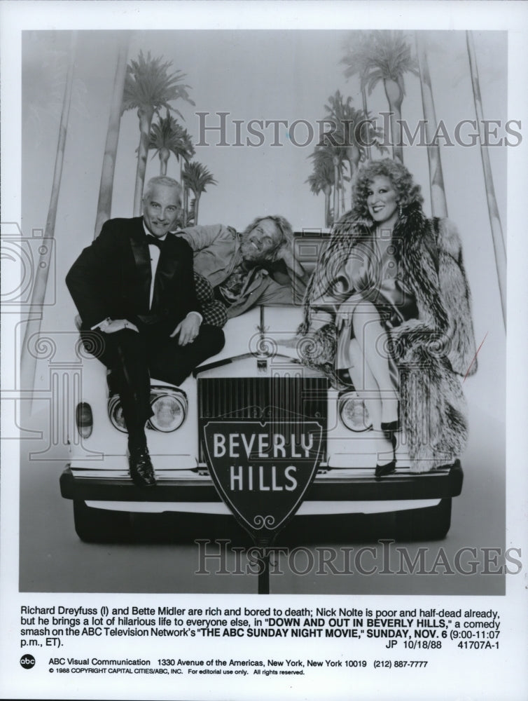 1988 Press Photo Richard Dreyfuss in Down and Out in Beverly Hills. - cvp89893 - Historic Images