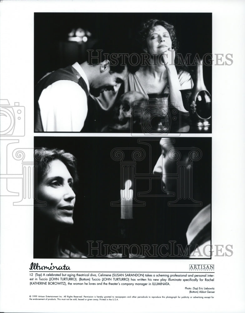 1999 Press Photo Susan Sarandon and Katherine Borowitz in Illuminata. - Historic Images