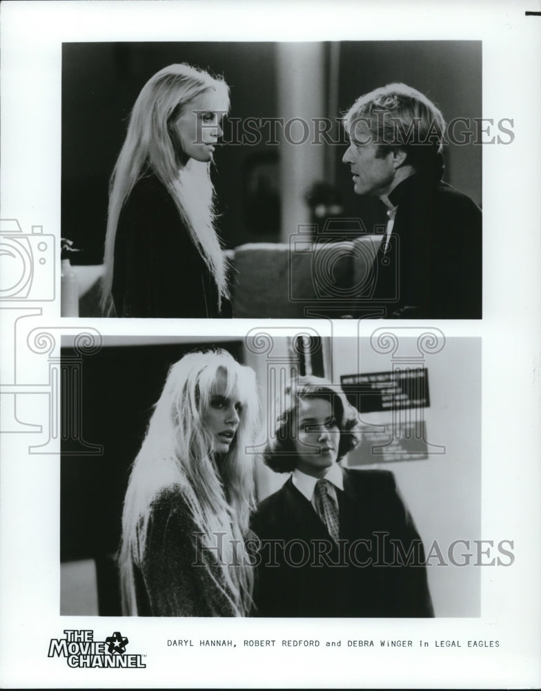 1987 Press Photo Daryl Hannah,Robert Redford,Debra Winger star in &quot;Legal Eagles&quot;-Historic Images