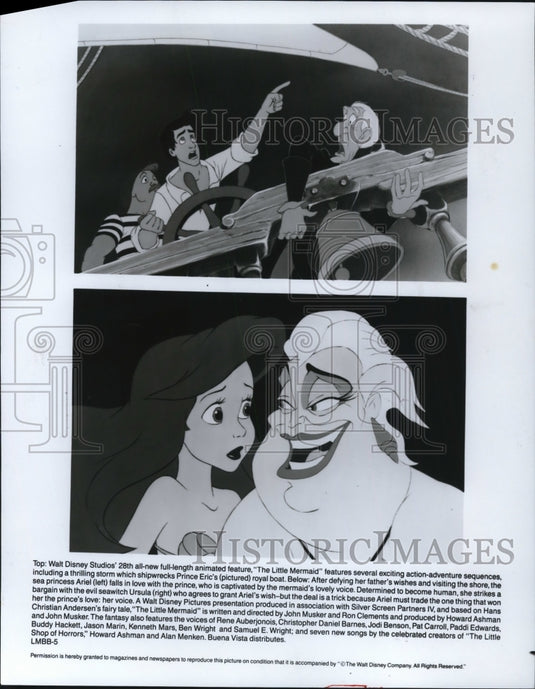 1989 Press Photo Scenes from Walt Disney's animated classic The Little Mermaid.- Historic Images