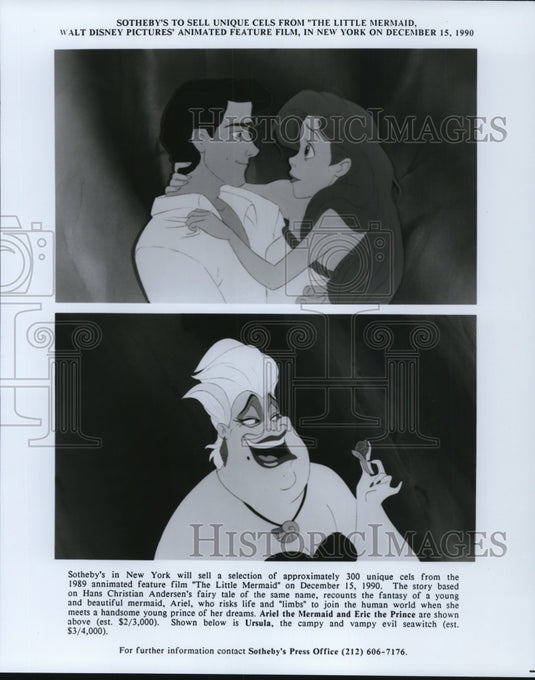 1989, Scenes from Walt Disney's animated movie The Little Mermaid. - Historic Images