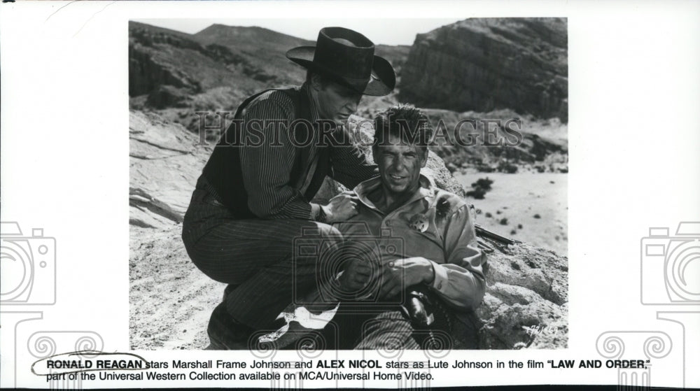 1996, Ronald Reagan and Alex Nicol in Law and Order. - cvp90366 - Historic Images