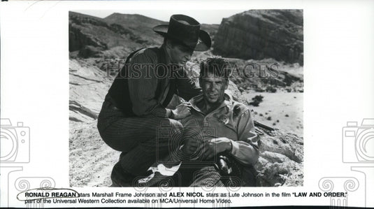 1996, Ronald Reagan and Alex Nicol in Law and Order. - cvp90366 - Historic Images