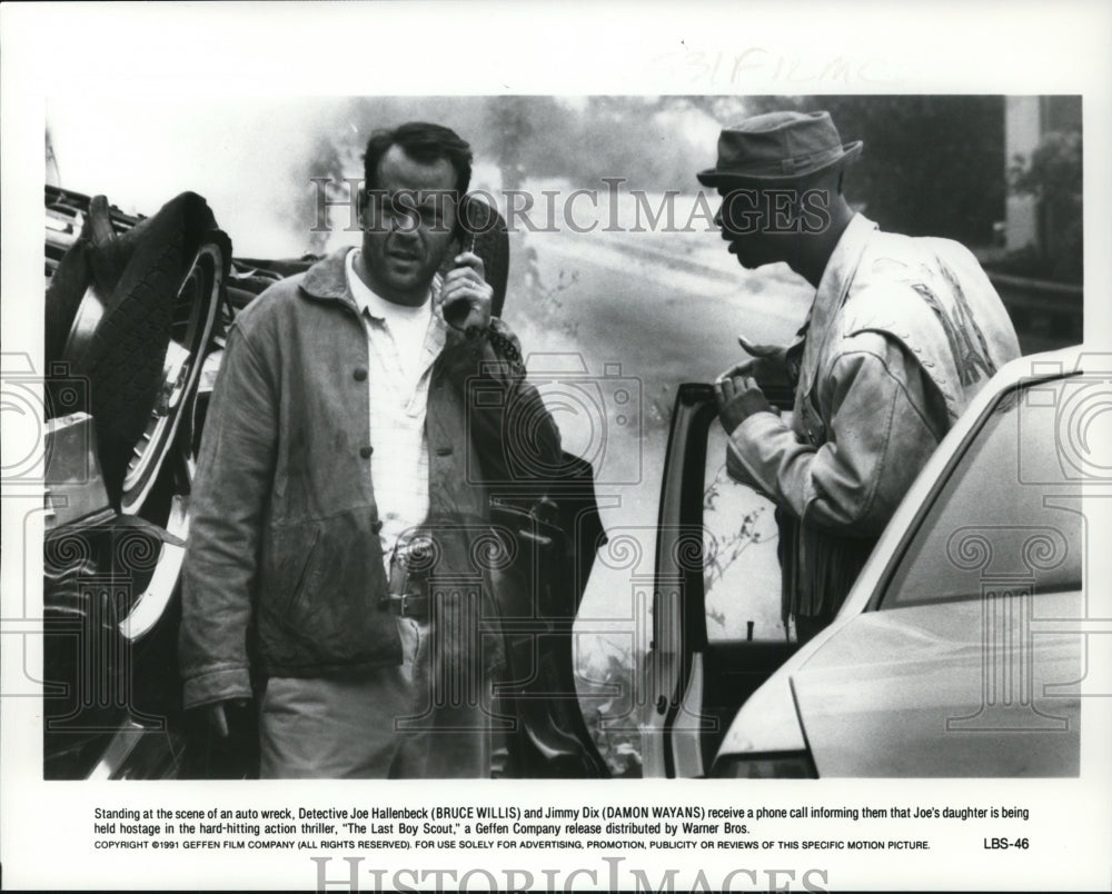 1991, Bruce Willis and Damon Wayans in The Last Boy Scout. - Historic Images