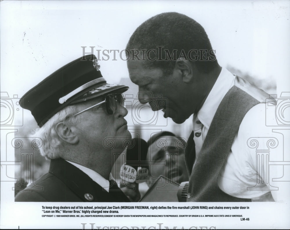 Press Photo Lean On Me movie scene-Morgan Freeman and John Ring - cvp90499 - Historic Images