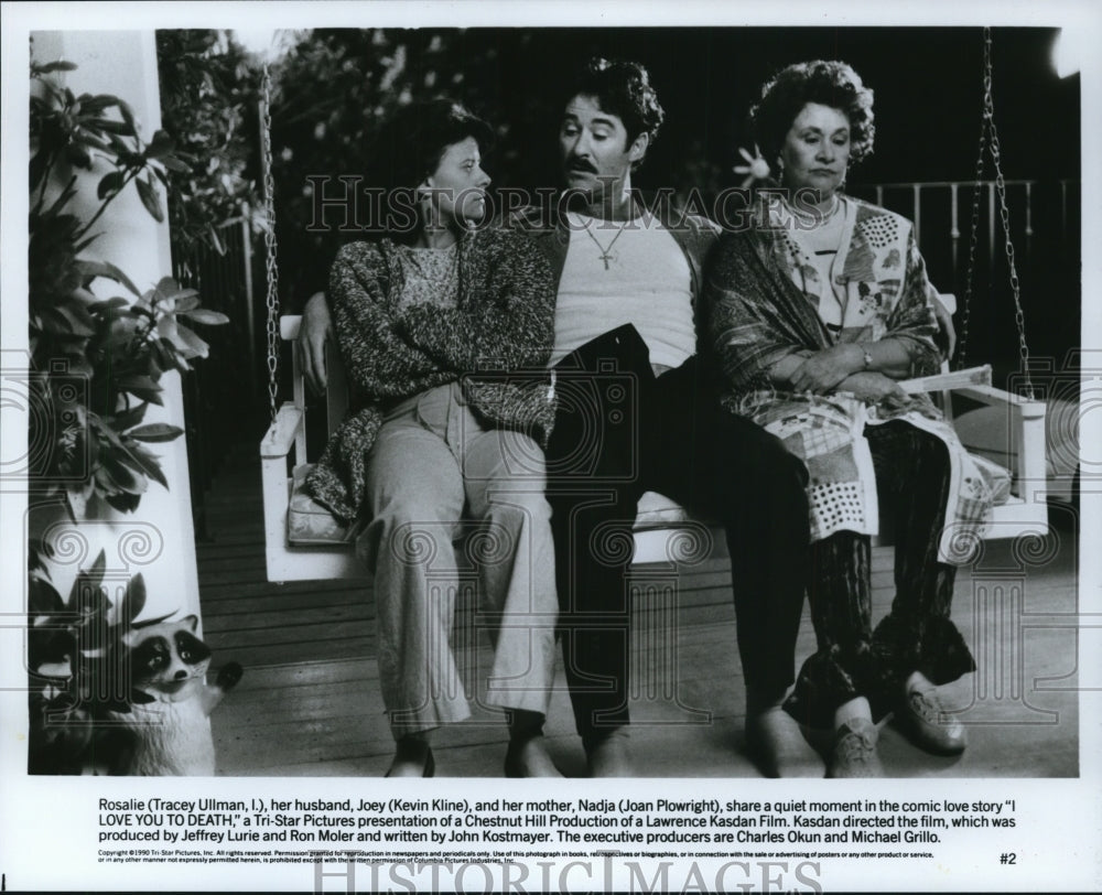 1991 Press Photo Tracey Ullman and Kevin Kline &quot;I Love You To Death.&quot; - Historic Images