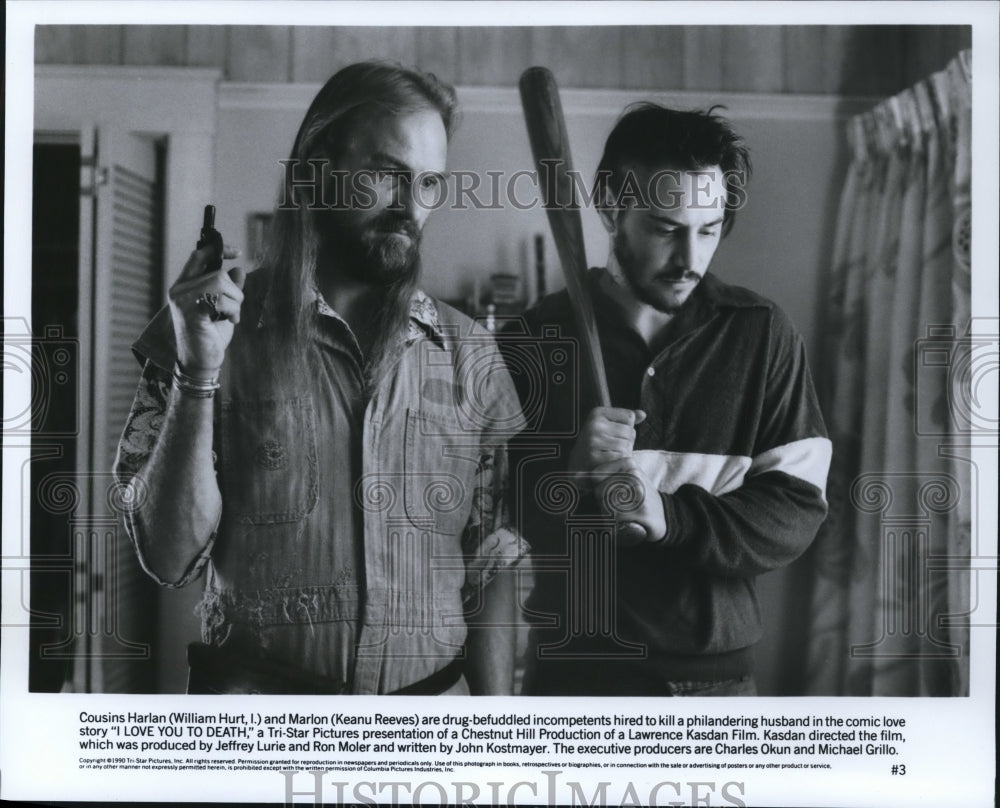 1991, Keanu Reeves and William Hurt in "I Love You To Death." - Historic Images