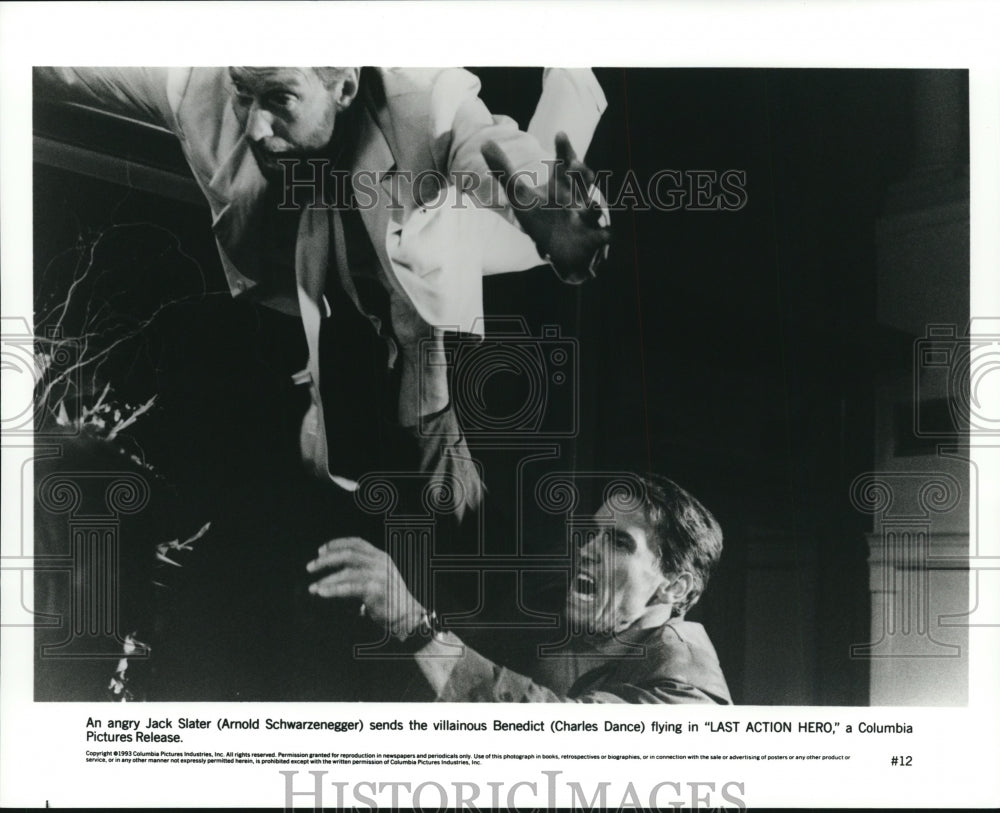 Press Photo Last Action Hero-Arnold Schwarzenegger, Charles Dance - cvp90792 - Historic Images