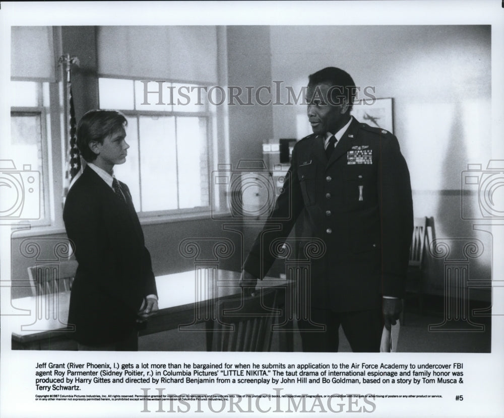 Press Photo Little Nikita-River Phoenix and Sidney Poitier - Historic Images