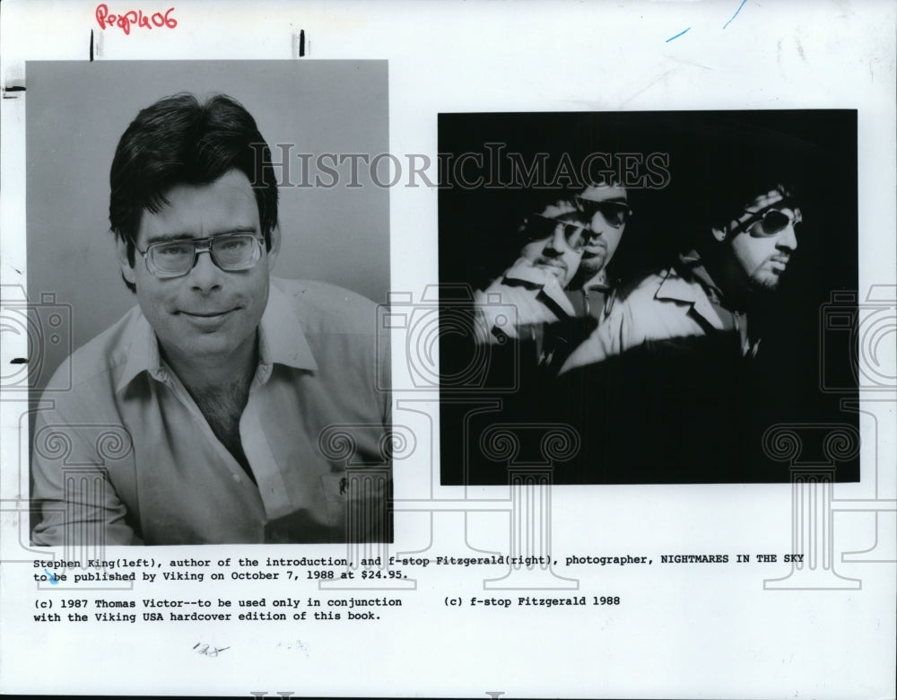 1988 Press Photo Stephen King and Fitzgerald - cvp91154 - Historic Images